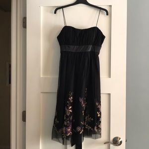 Floral on black party dress worn once.
